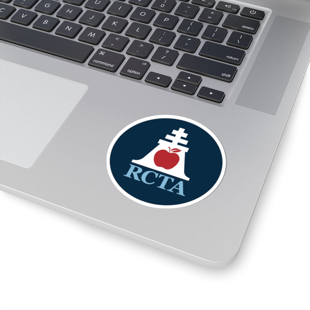 RCTA Logo Sticker — Round Kiss-Cut School Apple Emblem for Laptops & Notebooks
